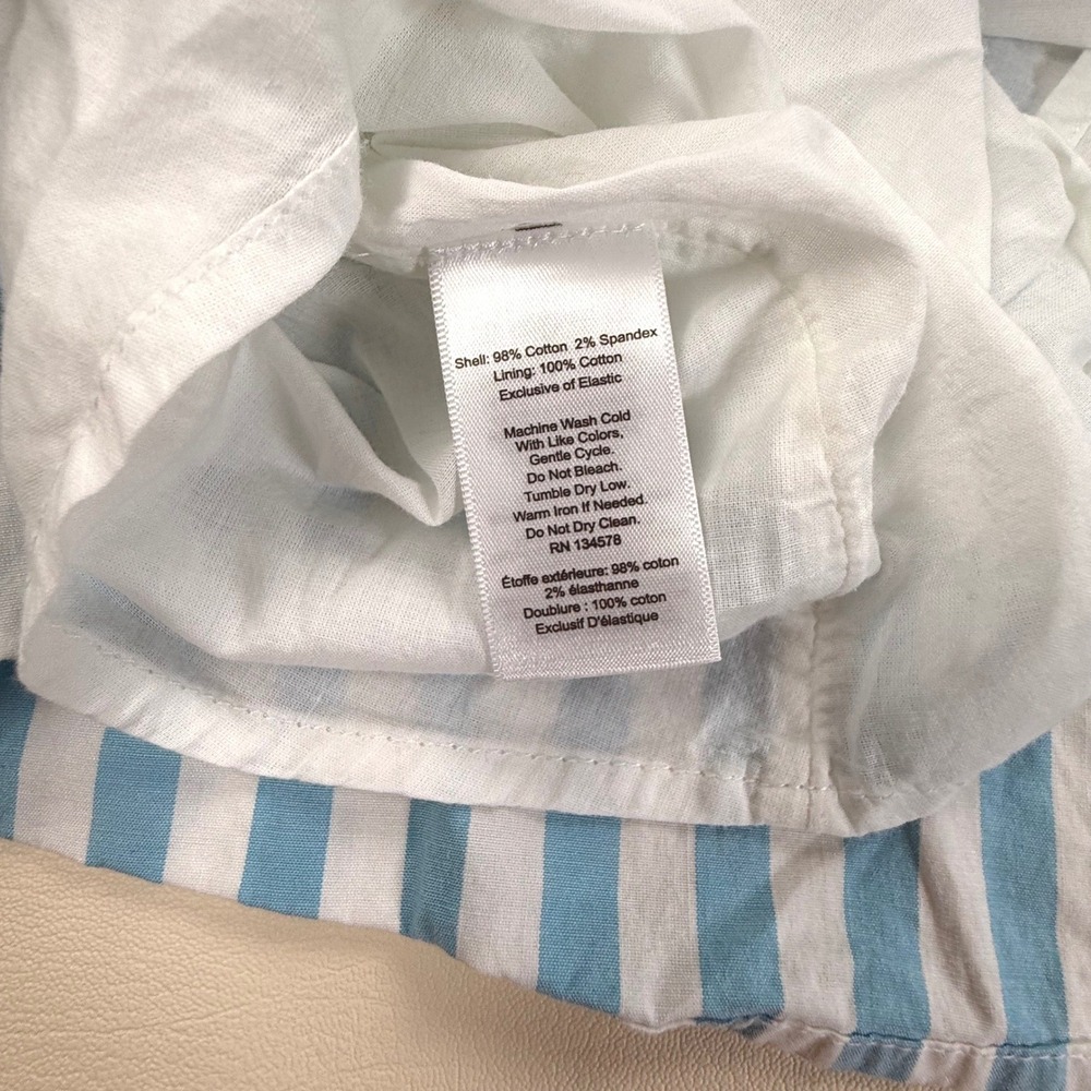 Vineyard Vines Cut Out Midi Dress Mist Blue White Stripe Sleeveless 0 Coastal - Picture 11 of 11